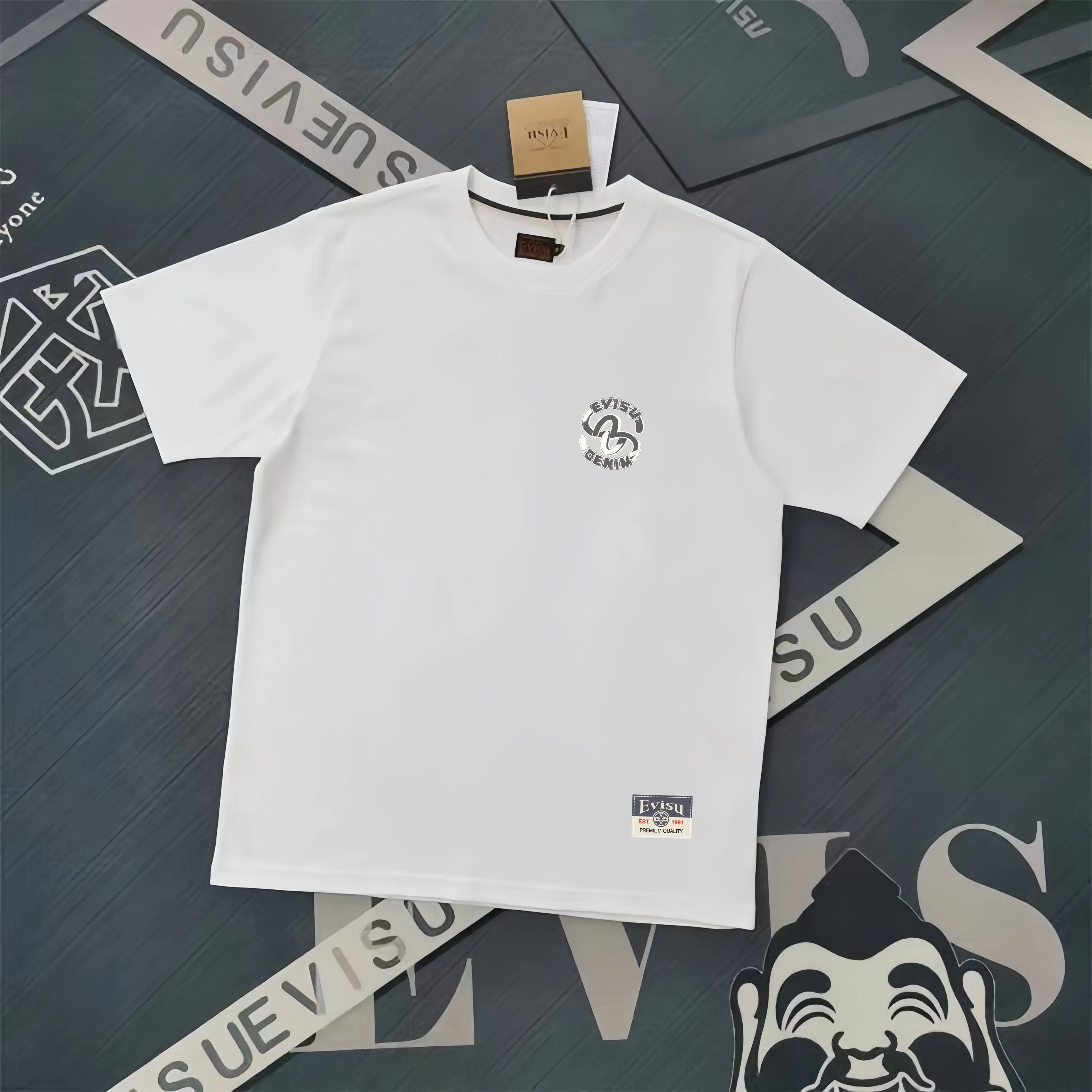 Evisu 2025New Arrival T ⚠ Quality⚠ Same Style T 。 ，Black S-XXL，White S-XXL，Gray M-XXL，Red S-XXL， Red M-XXL Blue M-XXL